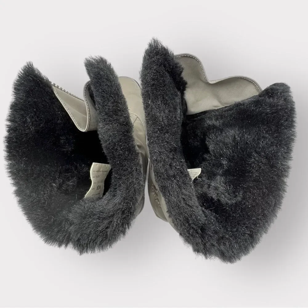 Trotters Brady Gray Weather Resistant Faux Fur Winter Boots Women’s 10